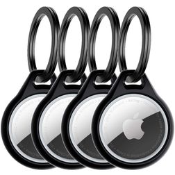 ITSkins AirCover Apple AirTag Hoesje Flexibel TPU Sleutelhanger - Zwart