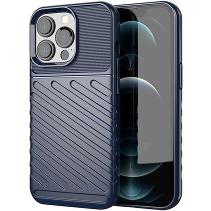 Mobigear Groove iPhone 13 Pro Hoesje Flexibel TPU Backcover - Blauw