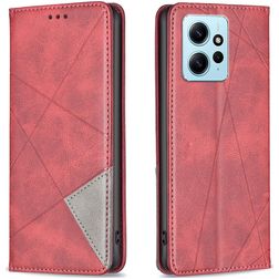 Mobigear Rhombus Slim Xiaomi Redmi Note 12 Hoesje Bookcase - Rood