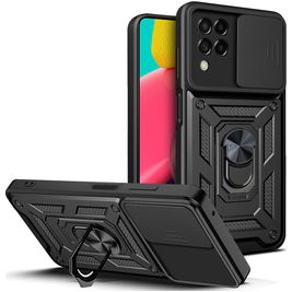 Mobigear Armor Ring Cam Slide Samsung Galaxy M53 Hoesje Hardcase Backcover Shockproof met Ringhouder - Zwart