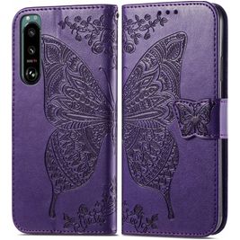 Mobigear Butterfly Sony Xperia 5 IV Hoesje Bookcase Portemonnee - Paars
