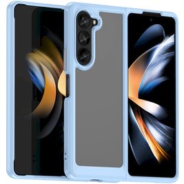 Mobigear Crystal Samsung Galaxy Z Fold 5 Hoesje Hardcase Backcover - Transparant / Blauw