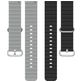 Mobigear Ocean Siliconen Smartwatch Bandje Gespsluiting - Universeel 22 mm connector - Zwart / Grijs