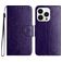 Mobigear Flowers iPhone 16 Pro Hoesje Bookcase Portemonnee - Paars