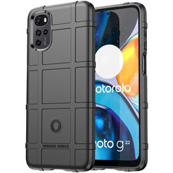 Mobigear Rugged Shield Motorola Moto E32 Hoesje Flexibel TPU Backcover Shockproof - Zwart