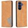Mobigear Rhombus Slim Samsung Galaxy S26 FE Hoesje Bookcase - Cognac
