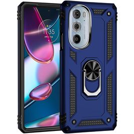 Mobigear Armor Ring Motorola Edge 30 Pro Hoesje Hardcase Backcover Shockproof met Ringhouder - Blauw