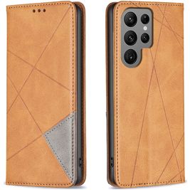 Mobigear Rhombus Slim Samsung Galaxy S24 Ultra Hoesje Bookcase - Cognac