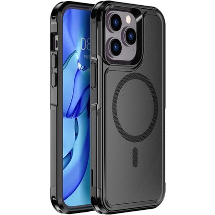 Mobigear Traveller iPhone 14 Pro Max MagSafe Hoesje Hardcase Backcover Shockproof - Zwart