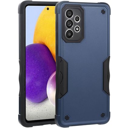 Mobigear Non-slip Armor Samsung Galaxy A73 Hoesje Hardcase Backcover Shockproof - Blauw
