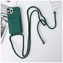 Mobigear Lanyard Card iPhone 15 Pro Siliconen Hoesje met koord en Pasjeshouder - Groen