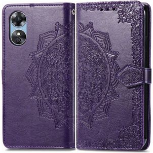 Mobigear Mandala OPPO A17 Hoesje Bookcase Portemonnee - Paars