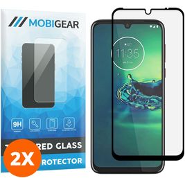 Mobigear Premium Motorola Moto G8 Plus Glazen Screenprotector - Case Friendly - Zwart (2-Pack)