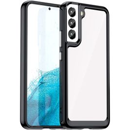 Mobigear Crystal Samsung Galaxy S23 Ultra Hoesje Hardcase Backcover - Transparant / Zwart