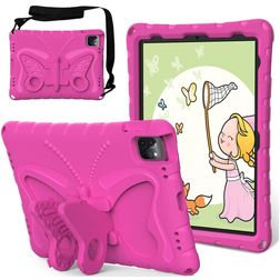 Mobigear Butterfly iPad Air 11 Inch (2024) Hoes EVA Schuim Backcover + Schouderband + Standaard - Magenta