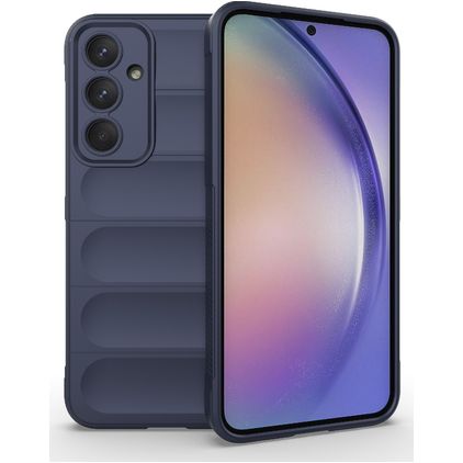 Mobigear Bumpy Samsung Galaxy A35 Hoesje Flexibel TPU Backcover - Donkerblauw