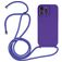 Mobigear Lanyard iPhone 14 Pro Max Siliconen Hoesje met koord - Paars