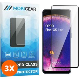 Mobigear Premium OPPO Find X5 Lite Glazen Screenprotector - Case Friendly - Zwart (3-Pack)