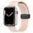 Mobigear Stripe Mag Siliconen Apple Watch Bandje Magneetsluiting - 42/41/40/38 mm - Wit / Roze