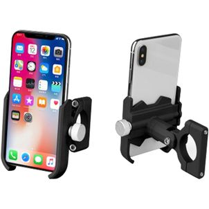 Mobigear AluGrip Telefoonhouder Fiets / Motor Fietsstuur Bevestiging Klem Universeel - Zwart