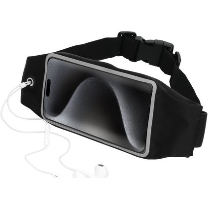 Mobiparts Comfort Fit Belt Telefoonhouder Hardlopen iPhone 15 Pro Max Sport Hoesje Neopreen Heuptas - Zwart