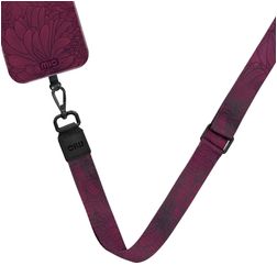 MIO Lanyard Universeel Verstelbaar Telefoonkoord - Berry Blooms