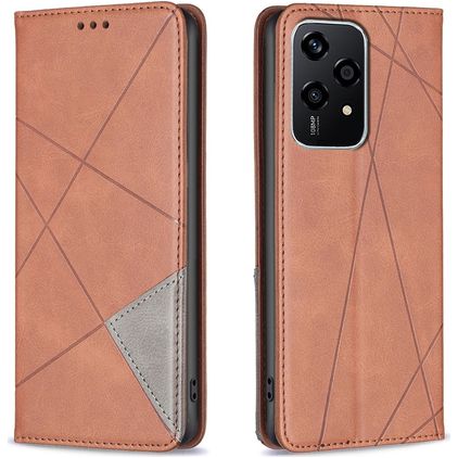 Mobigear Rhombus Slim HONOR 200 Lite Hoesje Bookcase - Bruin