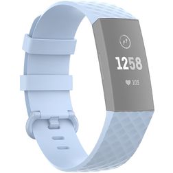 Mobigear Cross Siliconen Fitbit Charge 4 Bandje Gespsluiting - Babyblauw
