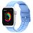 Mobigear Dashed Siliconen Apple Watch Bandje Gespsluiting - 49/46/45/44 mm - Babyblauw