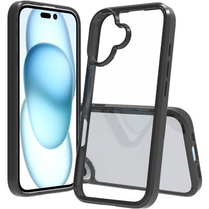 Mobigear Crystal iPhone 16 Hoesje Hardcase Backcover - Zwart