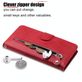 Mobigear Zipper iPhone 17 Pro Hoesje Bookcase Portemonnee - Rood