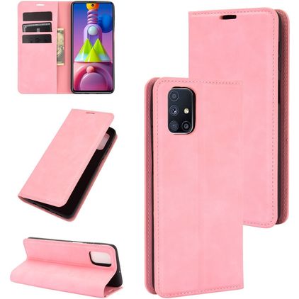 Mobigear Retro Slim Samsung Galaxy M51 Hoesje Bookcase Portemonnee - Roze