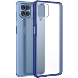 Mobigear Shockproof Samsung Galaxy M53 Hoesje Hardcase Backcover - Transparant / Blauw