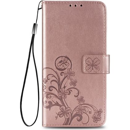 Mobigear Clover Samsung Galaxy A21s Hoesje Bookcase Portemonnee - Roségoud