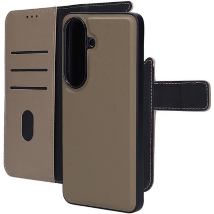 Mobiparts Samsung Galaxy S26 Hoesje Echt Leer Uitneembare 2in1 Bookcase Portemonnee - Taupe