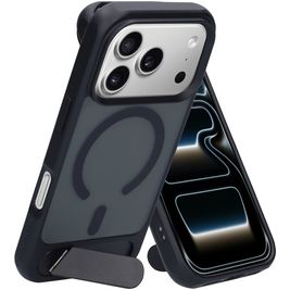 Mobiparts Hardcover iPhone 17 Pro MagSafe Hoesje Hardcase Backcover met Standaard - Satin Black