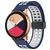 Mobigear Sport Plus Mag Siliconen Smartwatch Bandje Magneetsluiting - Universeel 22 mm connector - Wit / Donkerblauw