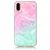 Mobigear Marble iPhone XS Hoesje Flexibel TPU Backcover - Roze / Turquoise