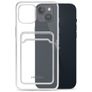 Mobilize Gelly Card Doorzichtig iPhone 14 Plus Hoesje Flexibel TPU Backcover met Pasjeshouder - Transparant