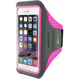 Mobiparts Comfort Fit Telefoonhouder Hardlopen iPhone SE (2020) Sport Hoesje Neopreen Sportarmband - Neon Pink