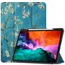 Mobigear Tri-Fold Gel iPad Pro 12.9 Inch (2021) Hoes TPU,Kunstleer Bookcase + Stylus Houder - Amandelbloesem