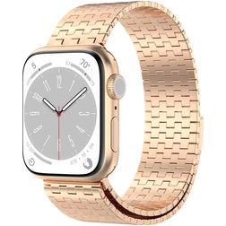 Mobigear London Stalen Apple Watch Bandje Magneetsluiting - 49/46/45/44 mm - Roségoud