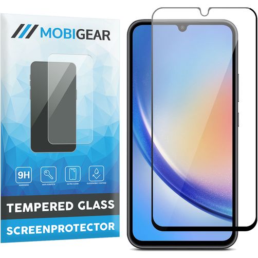 Mobigear Premium Samsung Galaxy A34 Glazen Screenprotector - Case Friendly - Zwart