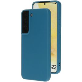 Mobiparts Samsung Galaxy S22 Siliconen Hoesje Backcover - Blueberry Blue