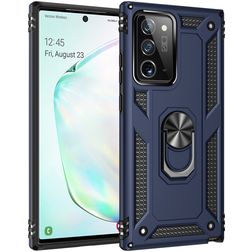 Mobigear Armor Ring Samsung Galaxy Note 20 Ultra Hoesje Hardcase Backcover Shockproof met Ringhouder - Blauw