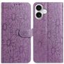 Mobigear Flowers iPhone 17 Hoesje Bookcase Portemonnee - Paars