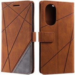 Mobigear Rhombus OPPO Reno 8T 4G Hoesje Bookcase Portemonnee - Bruin