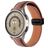 Mobigear Stitched Leren Smartwatch Bandje Magneetsluiting - Universeel 22 mm connector - Bruin