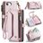 CaseMe C36 iPhone 16e Hoesje Bookcase Portemonnee - Roze