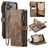 CaseMe C30 iPhone 17 Pro Hoesje Bookcase Portemonnee - Bruin